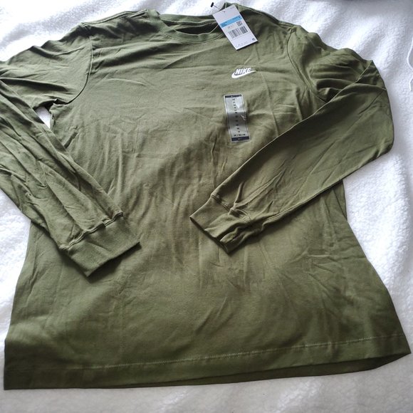 NIKE SPORTSWEAR MEN'S LONG-SLEEVE T-SHIRT ARMY GREEN - Picture 4 of 11